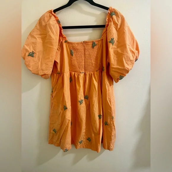 Altar’d State Papaya Cactus Peach Babydoll Dress Size Large - Picture 3 of 6